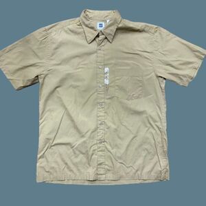 GAP Factory Store Khaki Brown Button Front Cotton Shirt Men's Size Large NWT